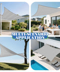 12x14 HDPE Sun Shade Sail Rectangle For Outdoor Patio And Pergola UV Resistant Blocks 95 Percent Of Sun Rays in various settings