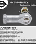 Tie Rod End Kit For Honda FourTrax 300/200 ATV Ball Joint Set Direct Fit Easy Install Premium Quality Replacement Parts Two Sets Included For Smooth Steering And Long Lasting Durability, silver metal tie rod end