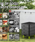 3 Layer Worm Composter With 50L Capacity, Indoor And Outdoor Worm Bin For Vermicomposting, Black Plastic Design in Garden Setting