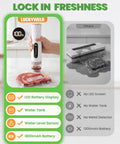 Handheld Compact Vacuum Sealer For Food, Portable Meal Saver That Locks In Freshness In 5 To 10 Seconds shown beside competing model