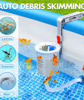 Above Ground Pool Surface Skimmer Automatic Top Of Water Skimmer with wall mount and removable skimmer basket filtering debris