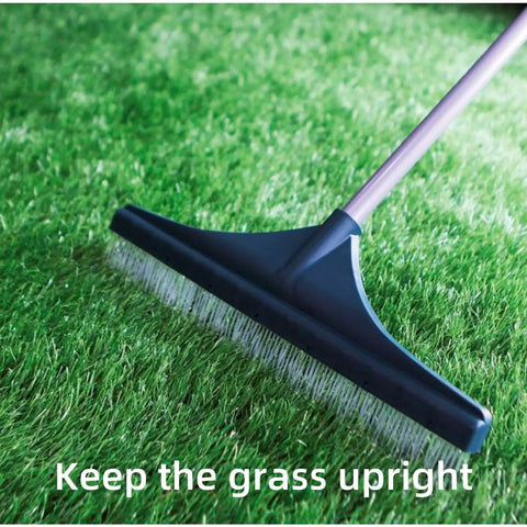 Artificial Lawn Rake With Telescopic Pole And Ergonomic Handle for debris removal on synthetic grass