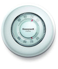 Round Heat Only Manual Thermostat Large White Easy Install Mercury Free Precise Temperature Control Plus Minus One Degree F Classic Wall Mounted Thermostat With Decorative Cover Ring