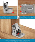 Installation steps for Heavy Duty Folding Brackets For Table Legs And Wall Shelves With Self Locking Hinges Rating Up To 330 Pounds Each.