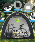 Portable Outdoor Bike Storage Shed Tent Made With 210D Oxford Fabric PU4000 Waterproof Coating And Silver Shield displayed in park