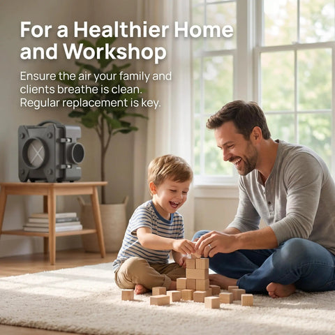 2 Pack H13 HEPA Replacement Filters For AF500 Air Scrubber 19x16x2.2 Inches in home with family and air scrubber