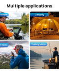 Fish finder, camping, ham radio, and trolling motor applications for 12V 30Ah LiFePO4 Battery With DC Port, Compact Size Like 20Ah.