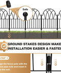 Garden Fence Set With No Dig Ground Stakes Arched Metal Panels For Dog Barrier And Flower Bed Edging Easy Install with mallet
