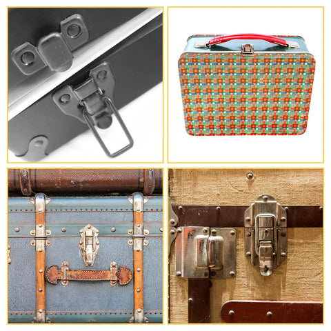 Duck-Billed Toggle Hasp Latch Set For Boxes And Chests, Metal Box Latch With Mounting Screws, Gold Finish, used on vintage suitcases