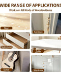 Wide range of applications showing Premium White Wood Filler For Furniture Repair on floors, furniture, tables, and more.