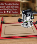 Top Shelf Adjustable Router Jig And Juice Groove Template For Sweet Custom Cabinet Projects 21 X 21 Inch variable router jig on wood.