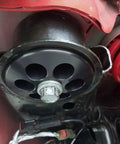 Beefy Aluminum Rear Cradle Bushing Kit For Hardcore Street Drift And Circuit Track Builds mounted with red coil spring.