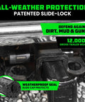 Close-up of installed 2 Inch Trailer Hitch Pin With Patented Locking Receiver For Class Three And Four Hitches Weatherproof Anti Theft