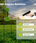 Beefy Double Spinner Auto Reset Steel Target For Shooting Practice 0.375 Inch Thick Metal 31.8 Inch Tall Target With Ground Stake