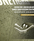 Water droplets on Stella 4 Season Camping Tent For 2 People Ultra Lightweight Backpacking Shelter Waterproof 3000mm material.