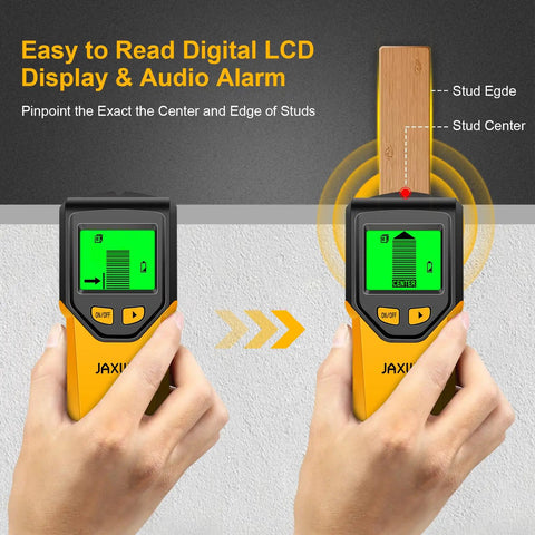 Rock Solid 5 In 1 Stud Finder Wall Scanner With HD LCD Display And Smart Chip Tech For Slick Center And Edge Detection On Wood Metal AC Wire Joist And Pipe Jobs Hassle Free