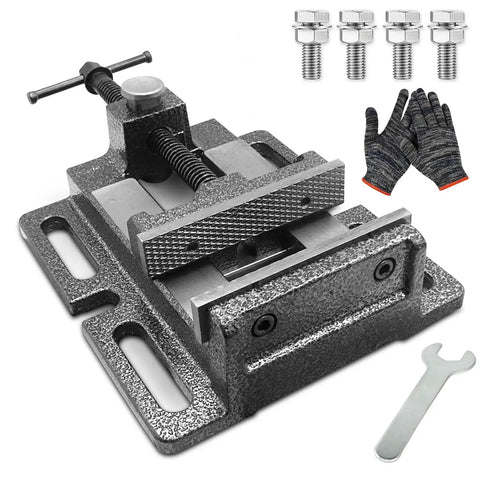 Front view of Drill Press Vise 3.0 Inch Quick Release Bench Clamp Built Like A Beast With Heavy Duty Cast Steel Industrial Vise