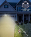 Outdoor Security Flood Light Dual Head 20W LED Bullet Style Flood Light illuminating driveway at night, house in background.