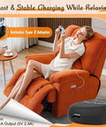 Woman using Replacement Lift Chair Remote With 4 Buttons For Dual Motor Recliners, LED Backlight, USB Charging