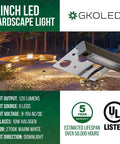 Image showing 4 Inch Outdoor LED Hardscape Light for Paver Walls and Steps, 2W 2700K Warm White, UL Listed, with installation details.