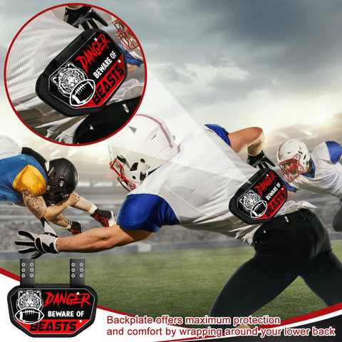 Football Back Plate Lower Back Pads For Players Ventilated Foam Padding In Action During Game