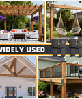 6x6 Post Brackets Four Pack Heavy Duty Wood Connectors For Post To Beam Connections And Outdoor Structure Support Reinforces Decks Fences And Railings With Beefy Steel Build And Easy Install on pergola, deck and porch posts