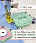Beefy Magnetic Seam Guides For Sewing Machine Set, featuring 3CM scale and silicone anti-slip base for thick denim or canvas