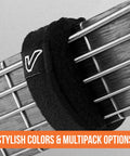 Fret Wrap And Guitar Mute Set For Acoustic, Electric, And Bass - Cut Noise, Tame Overtones, Medium Black on Guitar Neck