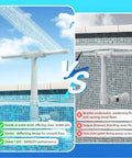 Dual Spray Pool Fountain For Above Ground And In Ground Pools, Waterfall Sprinkler With Adjustable Spray, poolside installation