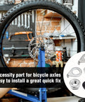 24 Piece Bike Wheel Flanged Axle Nut Kit With 12 Nuts And 12 Safety Washers M8 M9.5 M10 For Front And Rear Wheel Hubs Black And Silver Bicycle Hub Parts