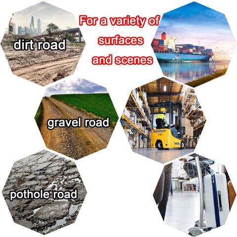 Heavy Duty Swivel Caster Wheel With Puncture Proof Rubber Treads And Quiet Ball Bearings Moves Heavy Loads on various surfaces.
