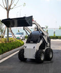 Compact Crawler Mini Skid Steer Loader With Deepened Bucket For Construction Barn Cleaning And Landscaping Stand On Skid Steer Loader With Reinforced Frame For Farm And Industrial Use Built Tough With Custom Upgrades And Easy Accessory Options on road