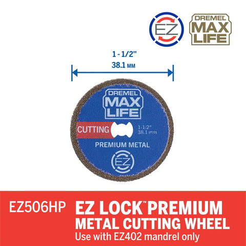 Max Life EZ506HP Premium Metal Cutting Wheel For Rotary Tools One And A Half Inch High Performance With Super Abrasive Grit