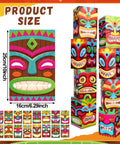 12 Pcs Hawaiian Luau Tiki Totem Gift Boxes With LED Lights For Outdoor Indoor Party Decor vibrant colors and dimensions