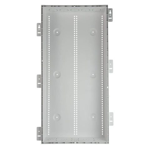 Front view of 30 Inch Media Enclosure For Home Networking And Cable Management, Recessed White ABS Box For Structured Wiring.