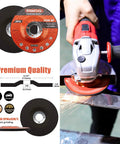 27 Piece Angle Grinder Wheel Set With 20 Cutting Wheels, 5 Grinding Wheels And 2 Flap Discs For Four Point Five Inch Grinders, Seven Eighths Inch Arbor, Ideal For Steel And Stainless Cutting And Grinding in use