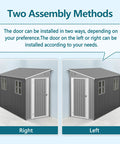 Lean To Shed 4x10 Ft With Floor Frame And Windows Heavy Duty Metal Outdoor Storage Shed shown with door positions