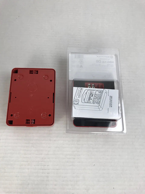 Hardcore Heavy Duty Dual Action Fire Alarm Pull Station With Sleek SBIO Backbox For Plug And Play Hookup and Rock Solid Commercial Safety Gear, red backbox and manual.