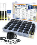 Ultimate O Ring Kit With 1560 Pcs Across 32 Sizes Nitrile Rubber Assortment Plus 4 Hook Set And Grease Tube for Sealing Connections