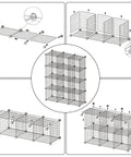 Assembly guide for Wire Cube Storage Organizer With Twelve Modular Grids For Home Office And Living Room Large Capacity