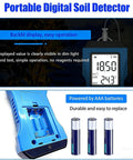 7 In 1 Soil Tester Kit With Digital Moisture Meter NPK pH Temperature EC Conductivity Fertility Analyzer