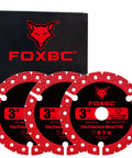 Heavy Duty 3 Inch Diamond Multi Purpose Saw Blades Ultimate Metal Cutting Discs Ultra Thin Cut Off Wheels With 3 8 Inch Arbor For Absolutely Ridiculously Smooth And Nailed It Power Tool Cuts Pack Of Three grit edge discs in red, perfect for tile and metal cutting.