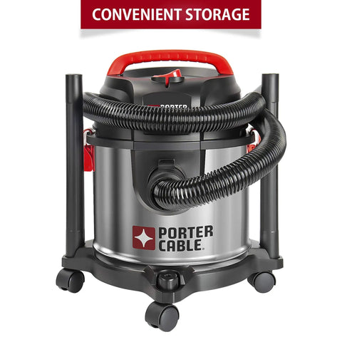 Stainless Steel 4 Gallon Wet Dry Shop Vacuum With Lightweight Portable Design Beast Power 4 HP Motor For Serious Suction