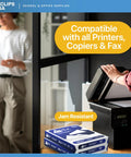 Person using a printer with Premium Multipurpose Copy Paper 8.5 By 11 Inches 20 Lb 92 Brightness Crisp White Sheets.