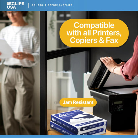Person using a printer with Premium Multipurpose Copy Paper 8.5 By 11 Inches 20 Lb 92 Brightness Crisp White Sheets.