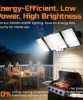LED Motion Sensor Security Flood Lights With Remote Control, Daylight 6500K 20W 3000 Lumens, mounted on outdoor wall