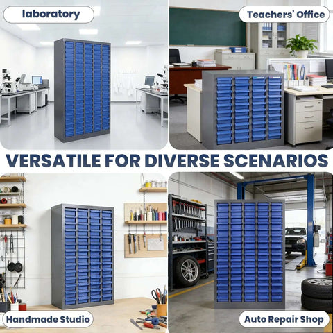 100 Drawer Parts Cabinet With Shelves And Label Stickers Bolt And Nut Organizer For Garage Or Shop Pro Grade Steel Tool Storage Cabinet in various settings