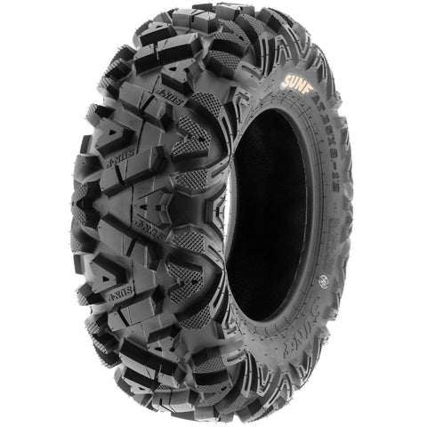All Terrain UTV Tire Set 27x9-12 Front And 27x11-12 Rear Tubeless 6 Ply A033 Durable ATV Tires For Mud Sand And Rocks, side view
