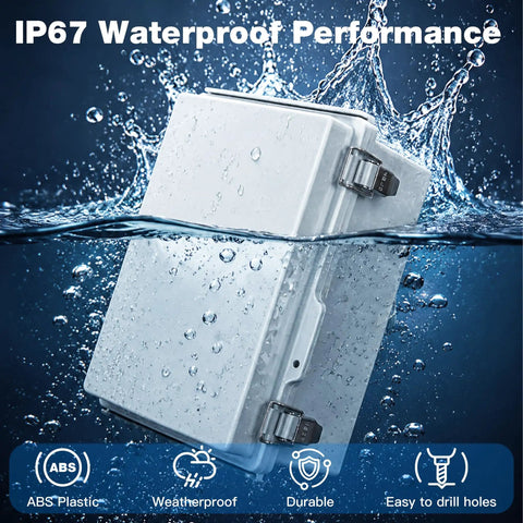 Heavy Duty Outdoor Junction Box Waterproof IP67 ABS Plastic Electrical Enclosure submerged underwater, showcasing waterproof performance.