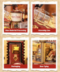 Images of a 3D Wooden Puzzle Kit For Adults Gift Factory Mechanical Model With Music And Lights 449 Pieces DIY Build It Yourself.